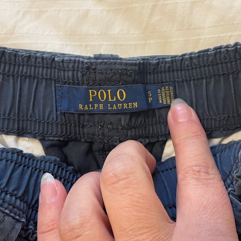 POLO RALPH LAUREN -Paperbag Belted Hi Rise Shorts Navy Blue Women's Sz small - Picture 4 of 5